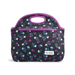 Fit & Fresh | "Gothic Ditsy" Black and Purple Rosewood Lunch Box